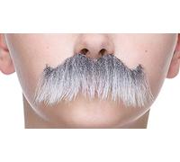 Mustaches Auto-Adhésives, Nouveauté, Léger Rocking Gretpa's Fausse Moustache, Grise avec Blanche Couleur