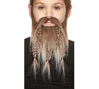 Mustaches Auto-Adhésives, Nouveauté, Léger Viking Dwarf Fausse Barbe, Brun avec Grise Couleur