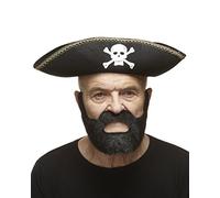 Mustaches Auto-Adhésives, Nouveauté, Nobleman Fausse Barbe et Fausse Moustache, Noire Brillante Couleur