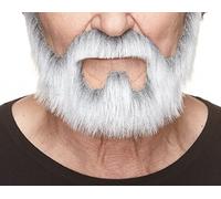 Mustaches Auto-Adhésives, Nouveauté, On Bail Fausse Barbe, Faux Cheveux Faciaux, Grise avec Blanche Couleur