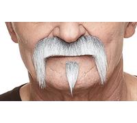 Mustaches Fausse Moustache, Auto-Adhésives, Nouveauté, The Zappa Faux Cheveux Faciaux, Grise avec Blanche Couleur