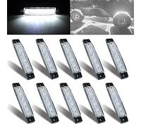 MUSTACT 10pcs Feux de Gabarit LED Latéraux Eclairage LED Arrière Avant Indicateur de Position en Lumière 12V lumières de roche menées Universel pour Remorque Car Van Bus (blanc)