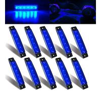 MUSTACT 10pcs Feux de Gabarit LED Latéraux Eclairage LED Arrière Avant Indicateur de Position en Lumière 24V lumières de roche menées Universel pour Remorque Car Van Bus (bleu)