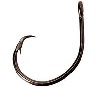 Mustad Classic Standard Wire Demon Perfect in Line Circle Hook (Pack of 50), Black Nickel, 1