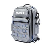 Mustad Game Time Sling Pack Sac à dos de pêche convertible en polyester imperméable avec ouverture frontale pour 3600 Tackle Boxes