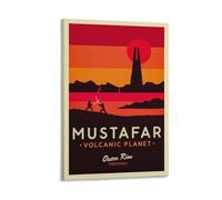 Mustafar Impression sur toile style vintage représentant la planète volcanique et la guerre pour chambre à coucher, salle de bain, 20 x 30 cm