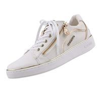 Mustang 1300-303 Femme Sneakers Basses, Blanc (Weiß/Gold 111), 37 EU