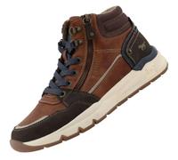 MUSTANG - Baskets cognac à talon plat avec des lacets et un zip latéral - Taille numeric_44