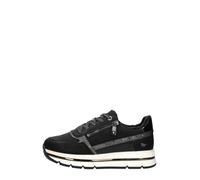MUSTANG - Baskets noires à talon plateau avec des lacets et un zip latéral - Taille numeric_37