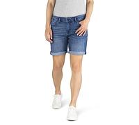 MUSTANG Bermuda pour femme - Short en jean - Coupe droite - En jean stretch - Coton - Bleu - Taille 25 W26 W27 W28 W29 W30 W31 W32 W33 W34
