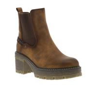 MUSTANG - Boots cognac à talon décroché moyen avec un zip et un soufflet élastiqué - Taille numeric_40