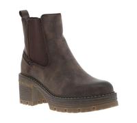 MUSTANG - Boots taupe à talon décroché moyen avec un zip et un soufflet élastiqué - Taille numeric_36