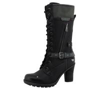 MUSTANG - Bottes noires à talon décroché haut avec un zip et des lacets ronds - Taille numeric_41