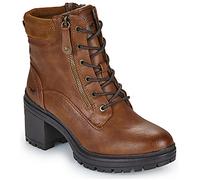 Bottines - MUSTANG - Noisette - Talon décroché moyen - Fermeture marron - Logo noir 41