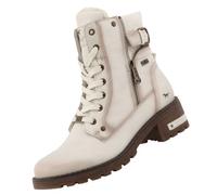 MUSTANG - Bottines blanc cassé à talon décroché moyen avec des lacets et un zip latéral - Taille numeric_38