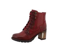 MUSTANG - Bottines bordeaux à talon décroché haut avec un zip et des lacets ronds - Taille numeric_36