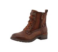 MUSTANG - Bottines brunes à talon décroché bas avec un zip et des lacets ronds - Taille numeric_40