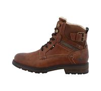 MUSTANG - Bottines brunes à talon décroché bas avec un zip et des lacets ronds - Taille numeric_41
