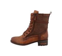 MUSTANG - Bottines cognac à talon décroché bas avec un zip et des lacets ronds - Taille numeric_36