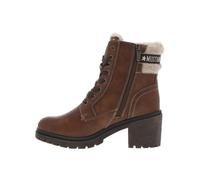 MUSTANG - Bottines cognac à talon décroché moyen avec des lacets plats et un zip - Taille numeric_41