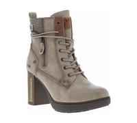 MUSTANG - Bottines écrues à talon décroché haut avec un zip et des lacets ronds - Taille numeric_40