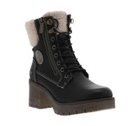 MUSTANG - Bottines noires à talon décroché moyen avec un zip et des lacets ronds - Taille numeric_41