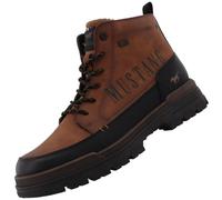 MUSTANG Bottines à lacets 'Peppin' cognac / noir, Taille 44