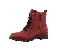 MUSTANG - Bottines rouges à talon décroché bas avec un zip et des lacets ronds - Taille numeric_38