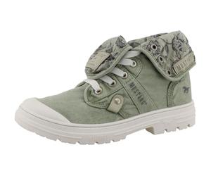 MUSTANG - Bottines toile montante kaki à talon plat avec une semelle crantée - Taille numeric_36