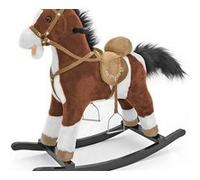 Cheval à bascule en peluche douce - Milly Mally - Modèle brun foncé - Pour enfant à partir de 3 ans - Marron