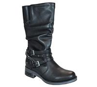 MUSTANG Femme 1293-523 Botte mi-Mollet, Noir, 40 EU
