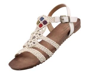 MUSTANG Femme 1307-815 Sandale, Ecru, 39 EU