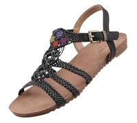 MUSTANG Femme 1307-815 Sandale, Noir, 38 EU