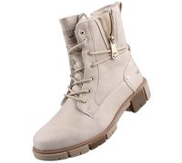 MUSTANG Femme 1443-602 Bottines à Lacets, Ivoire, 37 EU