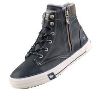 Mustang Herren Sneaker High Top Stiefelette Zip Doublure chaude 4172-604, Taille:45 EU, Couleur:Bleu