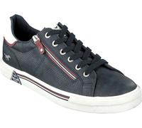 Mustang Herren Sneaker Schnürer Halbschuh slip on Ösen Metall Zipper 4162-303, Taille:43 EU, Couleur:Bleu