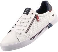Mustang Herren Sneaker Schnürer Halbschuh slip on Ösen Metall Zipper 4162-303, Taille:45 EU, Couleur:Blanc