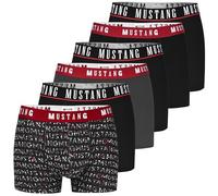 Mustang Lot de 6 boxers pour homme | coton, sous-vêtements ajustés, sous-vêtements respirants, sous-vêtements avec bande élastique, 4 x noir | 1 x coloré | 1 x gris, L