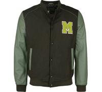 Mustang Milled, veste en cuir/textile S Noir/Olive Noir/Olive