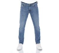 Mustang Oregon Pantalon en denim, extensible, en coupe fuselée, 99 % de coton, bleu, gris, noir, taille :W30-W40 - Bleu - W36