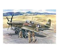 Mustang P-51 B Wwii American Fighter With Usaaf Pilots And Ground Personnel- 1:48e - Icm G