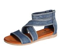 Mustang Sandale Femme Talon fermé Courroie croisée Zipper 1424-806, Taille:38 EU, Couleur:Bleu