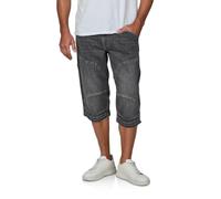 MUSTANG Short en jean 3/4 pour homme - Stretch - Coupe droite - Bermuda d'été - Denim - Couleur unie - Bleu gris - 30, 31, 32, 33, 34, 36, 38, 40, 42, Dark Grey Denim (1017891-4000-782), 40