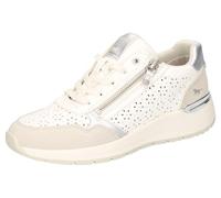 Mustang Femme 1487-303 Chaussures Basses à Lacets, Blanc/argenté, 38 EU