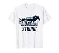 Mustang Strong School Spirit Puissant Stallion Pride T-Shirt, Homme, Blanc, XXL