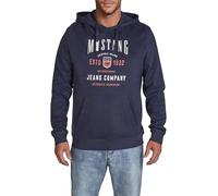 Mustang Sweat à capuche Bennet pour homme - Coupe droite - Imprimé - 100 % coton - Noir, vert, bleu, beige - Tailles S, M, L, XL, XXL, 3XL, Outer Space (1016079-5330), 3XL