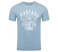 Mustang T-Shirt Basic Imprimé Col Rond Manches Courtes T-Shirt 100% Coton En