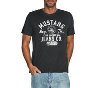 MUSTANG T-shirt d'été à manches courtes pour homme, coupe régulière, col rond, en coton, noir, blanc, bleu, gris, vert, tailles S, M, L, XL, XXL, 3XL, 4XL, 5XL, 6XL