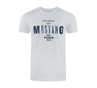 MUSTANG T-shirt d'été pour homme - Coupe droite - Col rond - Manches courtes - Avec logo imprimé - En coton - Noir, blanc, bleu, gris, vert - Tailles S, M, L, XL, 2XL, 3XL, 4XL, 5XL, 6XL, XL