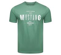 MUSTANG T-shirt d'été pour homme - Coupe droite - Col rond - Manches courtes - Avec logo imprimé - En coton - Noir, blanc, bleu, gris, vert - Tailles S, M, L, XL, 2XL, 3XL, 4XL, 5XL, 6XL, Frosty